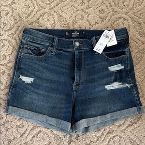 Hollister Women's Dark Blue Jean Shorts